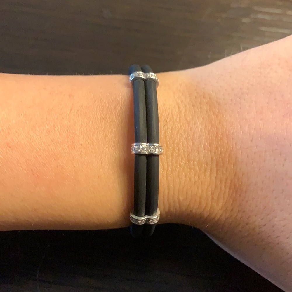 18k Rubber and Diamond Bracelet